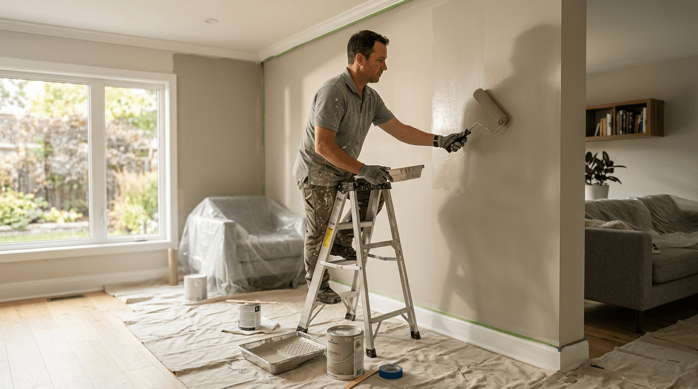 Professional painting and finishing work on a residential project